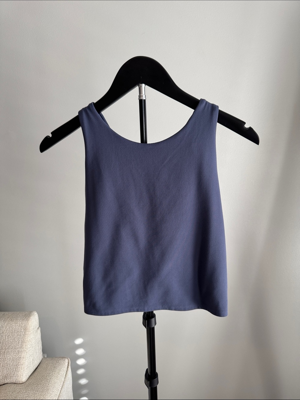 Athleta High Neck Cropped Tank Top - Neutral Blue